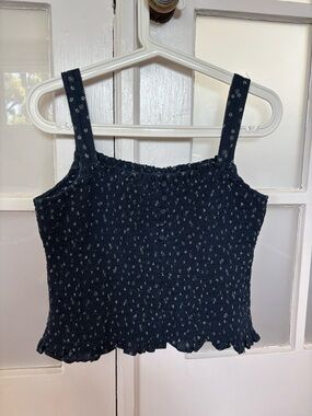 Madewell Navy Floral Tank Top